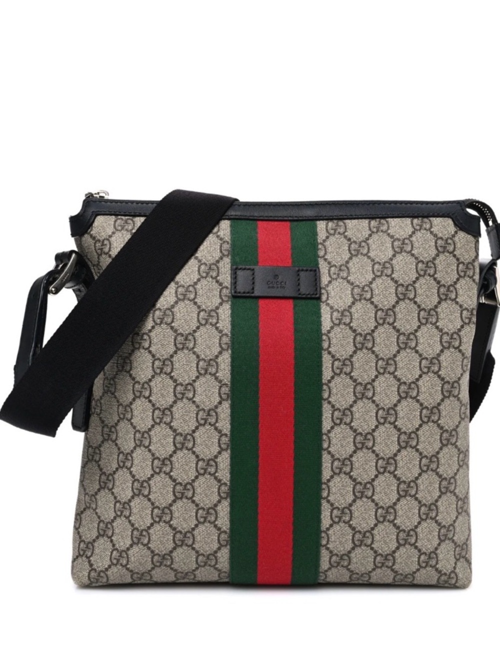 🔥🔥Gucci Supreme Web leather Crossbody Bag with Green and Red Stripe (GUC)🔥🔥